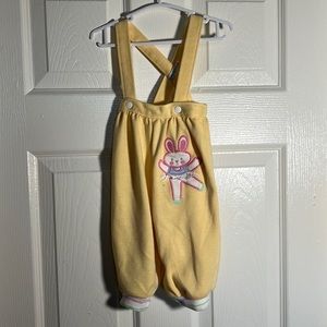 Healthtex - vintage yellow overalls with a cute ballerina bunny